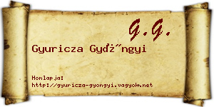 Gyuricza Gyöngyi névjegykártya